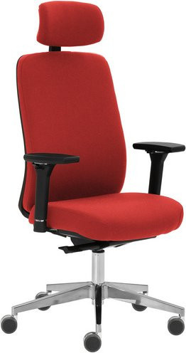 Mayer Sitzmöbel Drehstuhl mit Kopfstütze und Armlehnen, rot, B/H: 70 x 63 cm - Bild 1