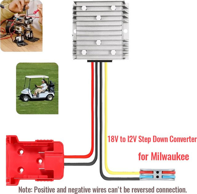 Milwaukee Konverter-Regler 18V auf 12V Buck-Konverter kompatibel mit Milwaukee M18 Akku-Adapter - Bild 1