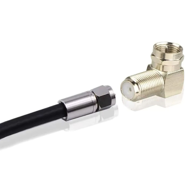 FRHY 8-teiliges RG6-Koaxialkabel-Steckverbinder-Set mit F-Typ-Adaptern und rechtwinkligen Steckverbindern in Silber - Bild 2