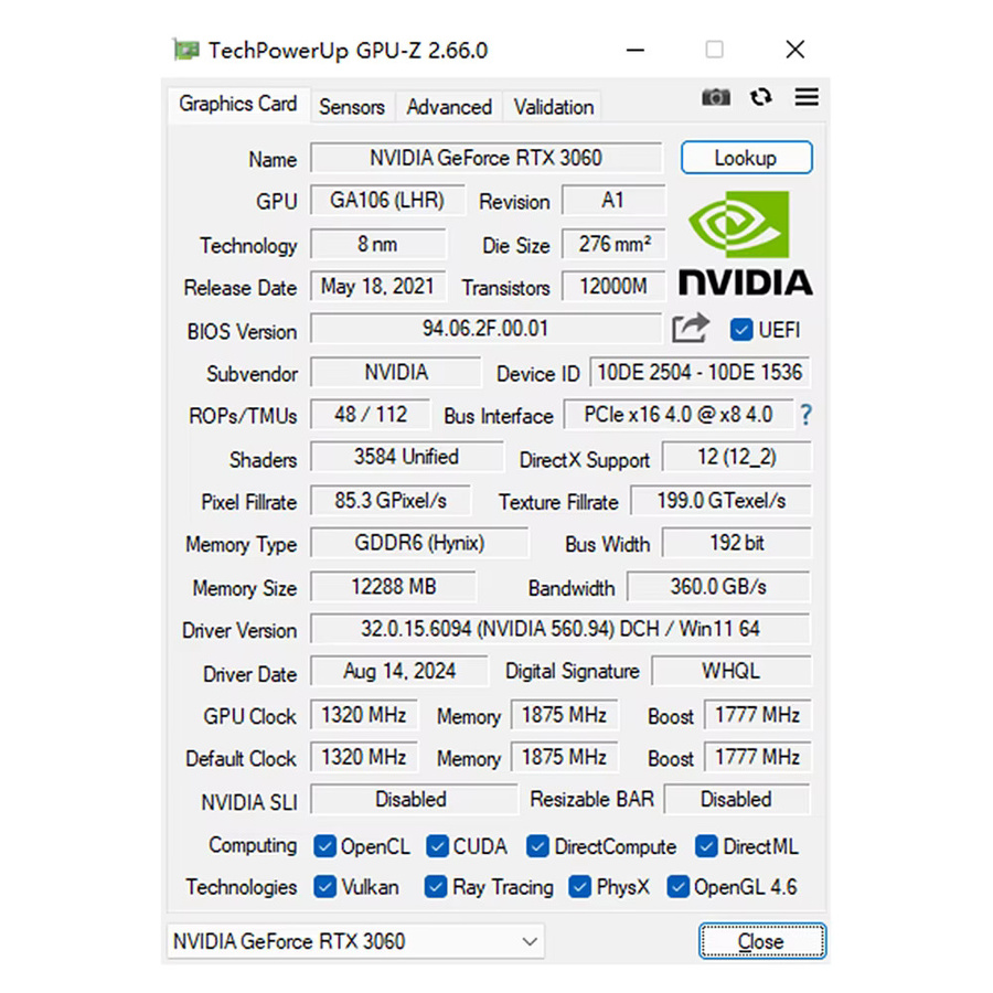 SOYO NVIDIA GeForce RTX 3060 Grafikkarte mit 12 GB GDDR6 Speicher, 192-Bit, PCI Express 4.0, Schwarz - Bild 5