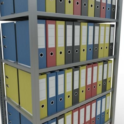 Schulte Lagertechnik Büroregal Stecksystem MultiPlus150 Grundregal mit 7 Fachböden und Mittelanschlag, silbergrau/verzinkt, B: 100 cm, T: 60 cm, H: 230 cm - Bild 1