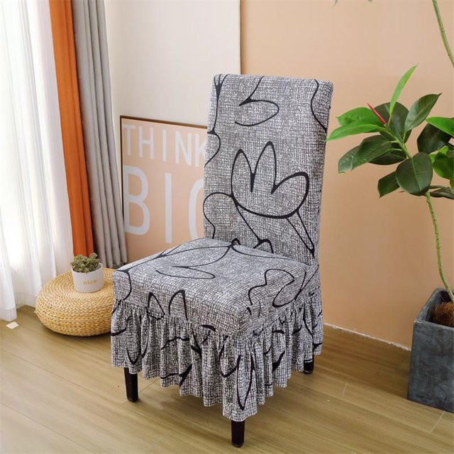 Bestbags Stuhl Stretchbezug im nordischen Stil mit Blumendruck, dekorative abnehmbare Stuhlhussen für Universalstühle - Bild 1