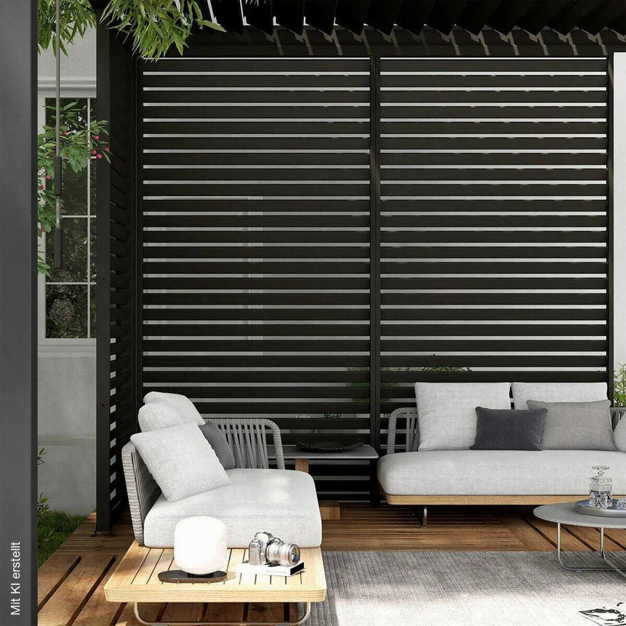 Mirador Lamellen-Seitenteil für Pergola Deluxe aus Aluminium in Anthrazit, B/H/T: 93 x 236,1 x 6 cm - Bild 2