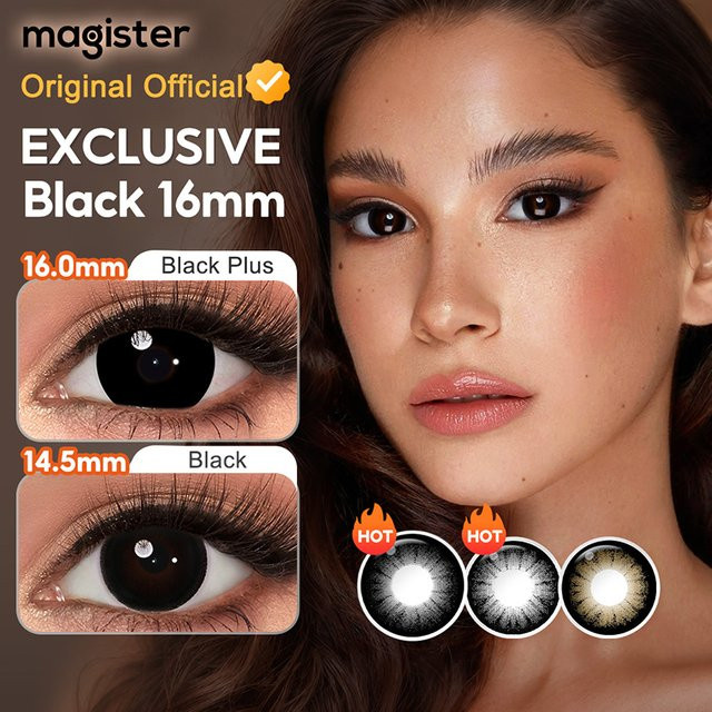 Magister Big Eye Farbige Kontaktlinsen, Schwarz, 16,0 mm - Bild 1
