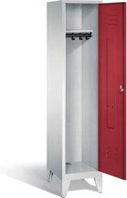 C+P Garderobenschrank Classic mit Front in Rubinrot und Korpus in Lichtgrau, H x B x T: 185 x 42 x 50 cm - Bild 1