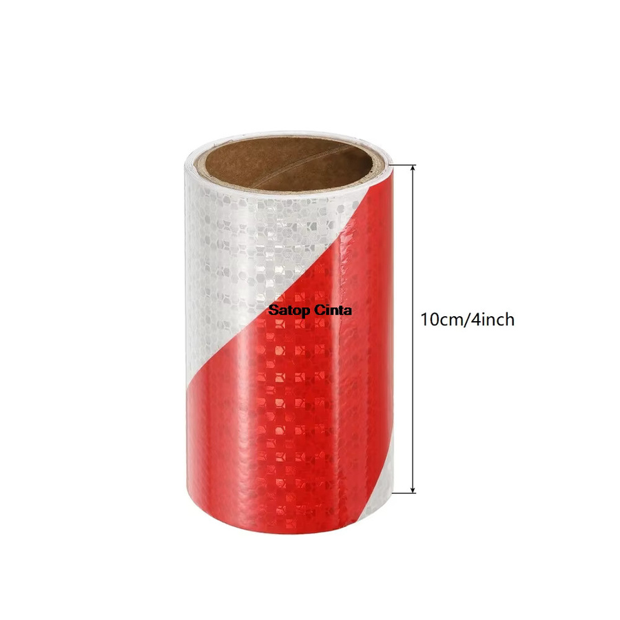 Reflektierendes Warnband Satop Cinta aus wasserfestem PVC in Weiß und Rot, Breite: 10 cm, Länge: 1 m - Bild 4