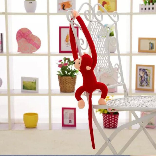 Langarmiger Affe Plüschtier, Stoffpuppe, 80cm, Rot - Bild 1