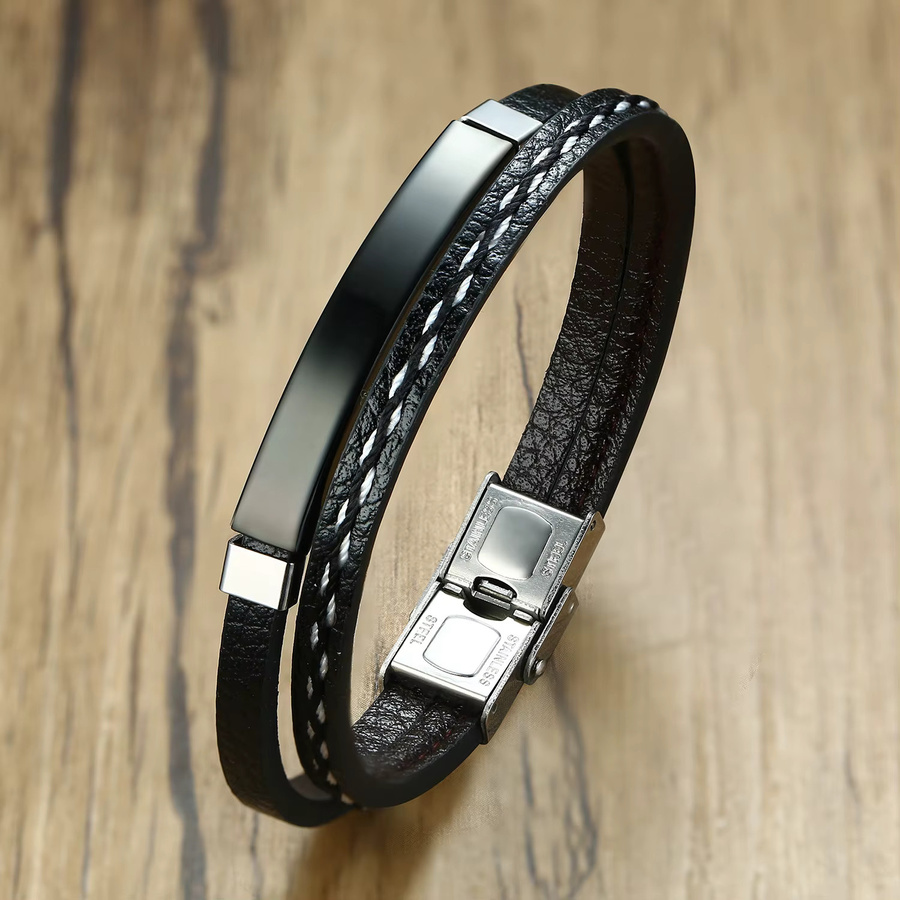 prjewel Armband Leder, Edelstahl, Unisex - Bild 3