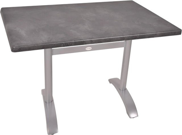 DELUKE Bistrotisch ACHE rechteckig in Schieferoptik, Farbe Anthrazit Schwarz, B/T/H: 110 x 70 x 72 cm - Bild 1