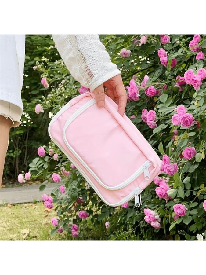 Mehrschichtiges Federmäppchen mit großer Kapazität als Stiftetui und Schreibwaren-Aufbewahrungstasche für Schule und Büro in Schwarz oder Pink - Bild 2