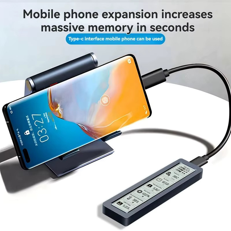 KEBIDU M.2 NVMe SATA SSD-Gehäuse mit visuellem Smart-Display, USB 3.2 Gen 2 10Gbps, Aluminium-Design inklusive USB-C-Adapter - Bild 4