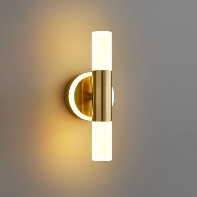 Claeted Moderne LED-Wandleuchte in Zylinderform mit Glas, Gold/Messing oder Schwarz - Bild 1
