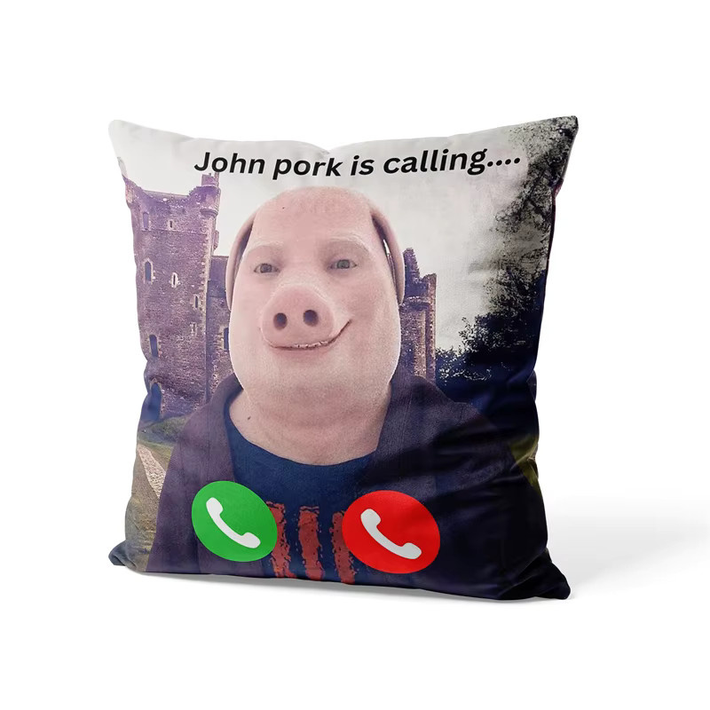 Aertemisi Dekokissenbezug John Pork Is Calling Square mit Grafikprint, Mehrfarbig, B/T/H: 45 x 45 x 45 cm - Bild 2