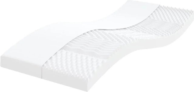 2er-Set vidaXL Schaumstoffmatratzen aus PU-Schaumstoff mit 7 Zonen, Härtegrad 2, abnehmbarem Bezug, Farbe Weiß/Rosa, B/T/H: 100 x 200 x 10 cm - Bild 1