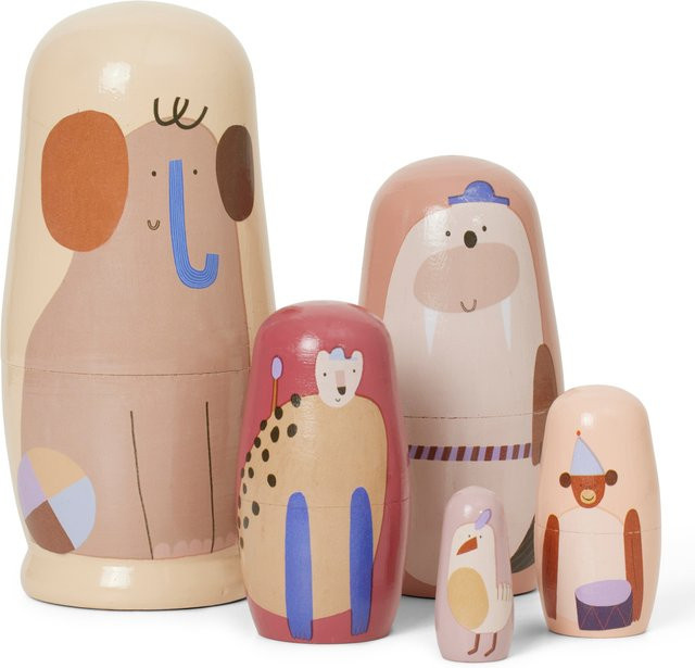 Ferm Living Critter Schachtelpuppen Multi in Multicolor aus Holz - Bild 1