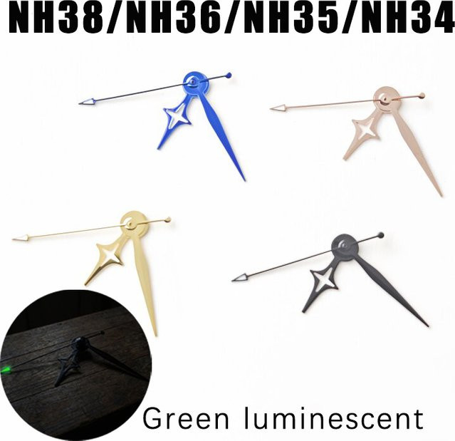OAKCHARM Uhrzeiger, Sternförmig, Roségold, Blau, Schwarz, Leuchtend - Bild 1