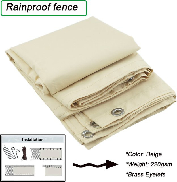 Wasserdichter Balkon Sichtschutz Netz aus Polyester in Beige, B/H: 120 x 120 cm - Bild 1
