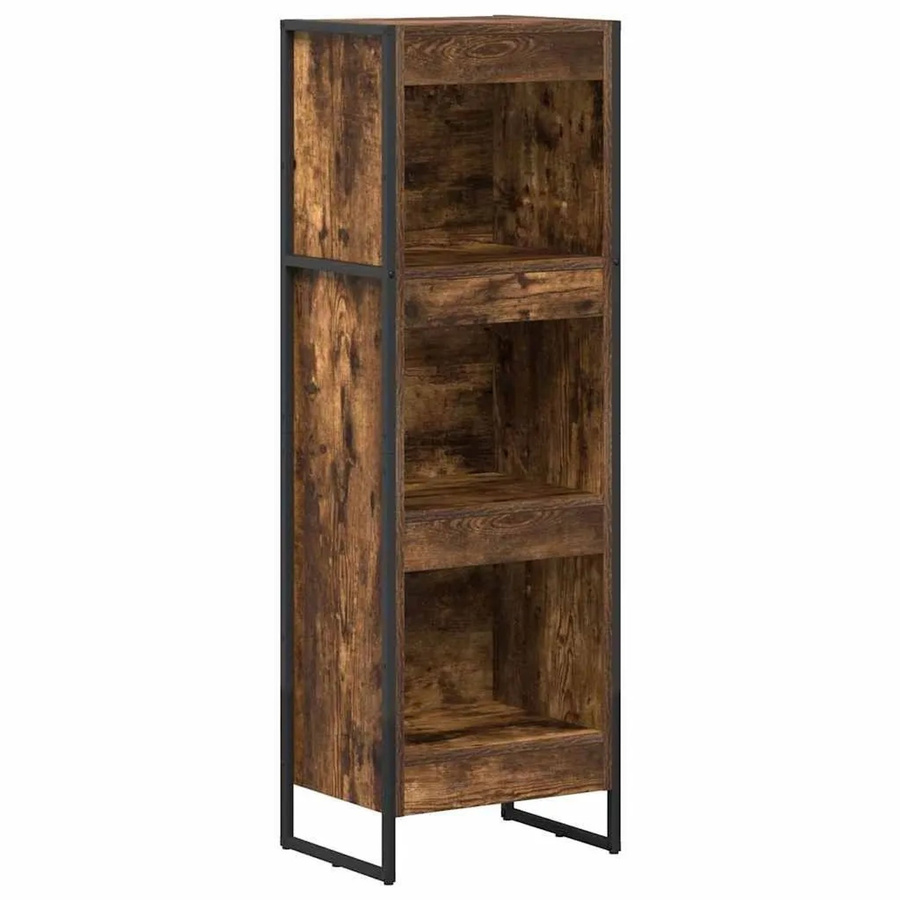vidaXL Bücherregal im Industrial Design aus Holzwerkstoff und Metall, Farbe Braun, B/T/H: 80 x 30 x 155 cm - Bild 2