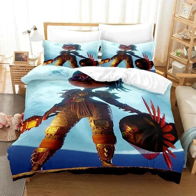 Bettwäsche-Set Maya und Drei mit 3D-Druck, Mikrofaser-Polyester, Mehrfarbig, B/H: 135 x 200 cm - Bild 1