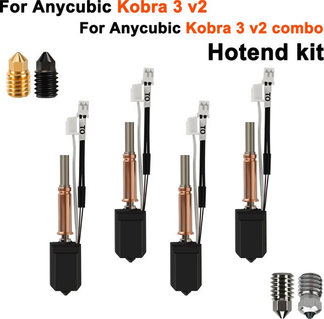 Anycubic Hotend-Kit für Kobra 3 V2 mit 24V 60W Keramik-Heizelement, Heatbreak und Thermistor inklusive Düse - Bild 1