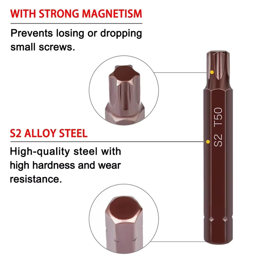 Vibratite Torx Schraubendreher Bits Magnetisch mit Hex Schaft für Elektrische Werkzeuge 30/75 mm - Bild 2