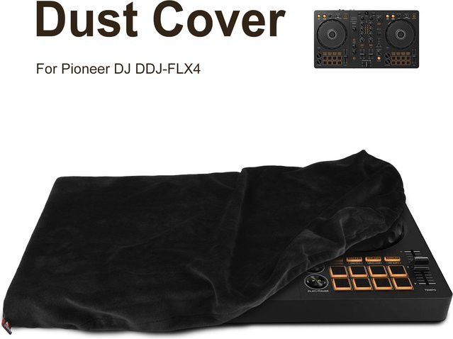Waschbare und wiederverwendbare Staubschutzhülle mit elastischem Band für Pioneer DDJ-FLX4 DJ-Controller in Schwarz - Bild 1