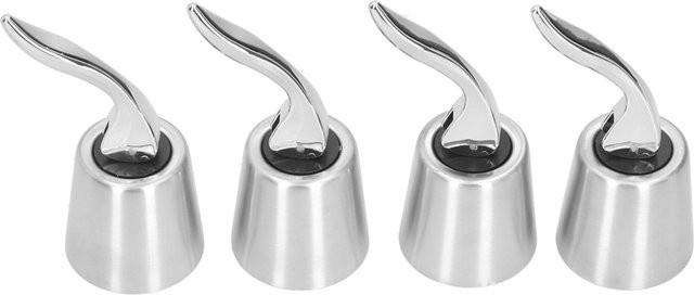 CosyHome Weinflaschenverschluss Set aus Edelstahl in Silber, 4 Stück, auslaufsicher und expandierend - Bild 1