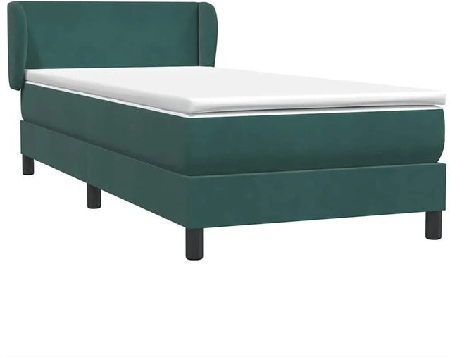 vidaXL Boxspringbett mit Matratze Dunkelgrün Samt B/T/H: 80 x 220 x 88 cm - Bild 1