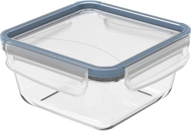 Rotho Kühlschrankdose Clic & Lock aus Glas mit Silikon, Horizontblau, 0,75 l, luftdicht und auslaufsicher - Bild 1
