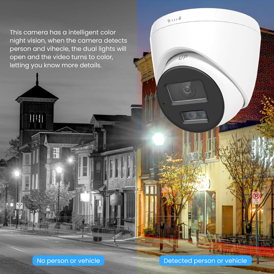 Anpviz 8MP Smart Dual-Light POE IP Kamera Outdoor ColorVU CCTV Videoüberwachung IP67 Weiß - Bild 2