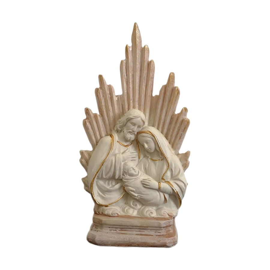 Homyl Heilige Familie Statue als Tischdekoration in Weiß - Bild 2