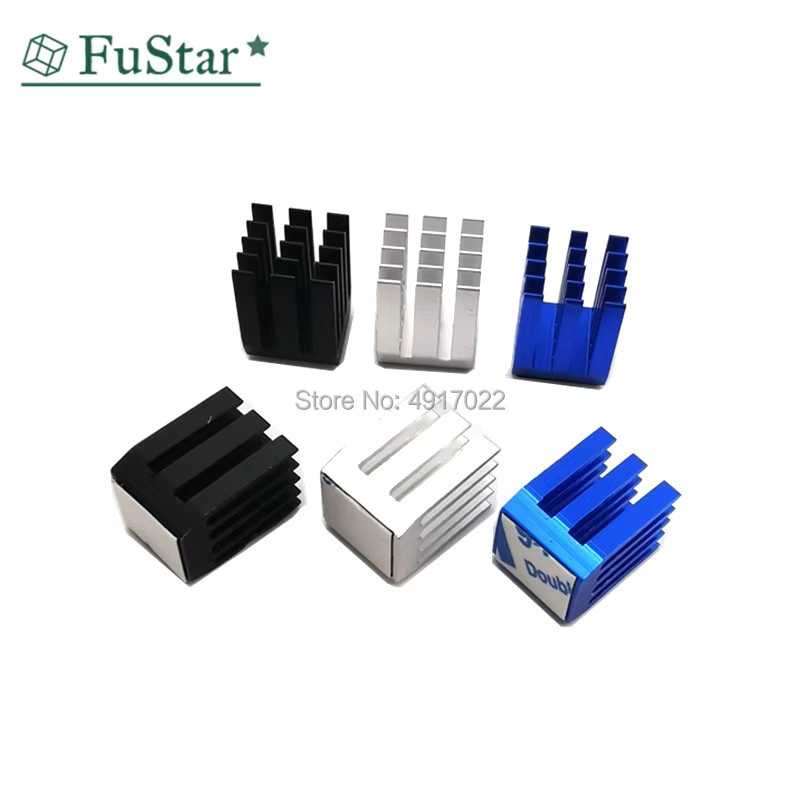 20er Set Gdstime Aluminium Kühlkörper für IC Chips und RAM, B/H/T: 9 x 9 x 12 mm, Silber und Schwarz - Bild 2