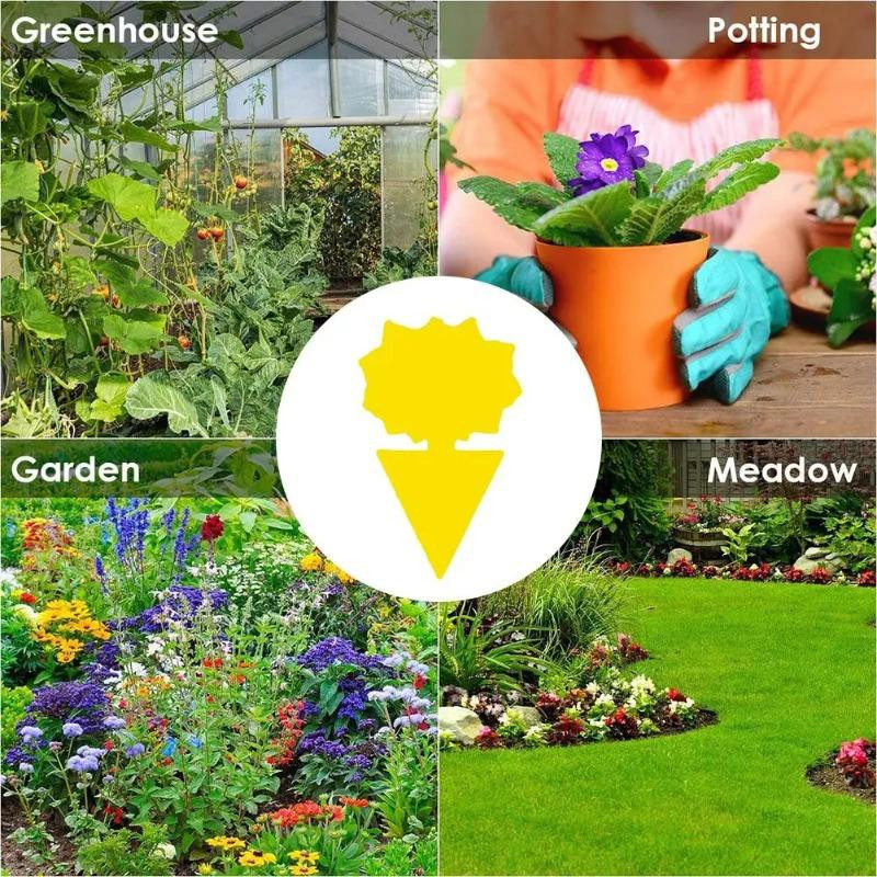 Gelbe klebrige Insektenfallen von LIUXING zur Schädlingsbekämpfung für Gartenpflanzen, Zimmerpflanzen und Topfpflanzen, 10 Stück - Bild 7