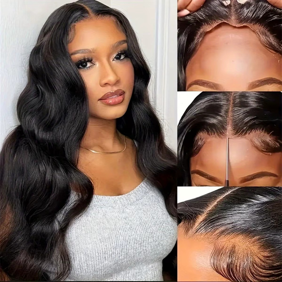 FIUMER Echthaar Perücke, Body Wave, 30 Zoll, 200 Dichte, Lace Frontal - Bild 6