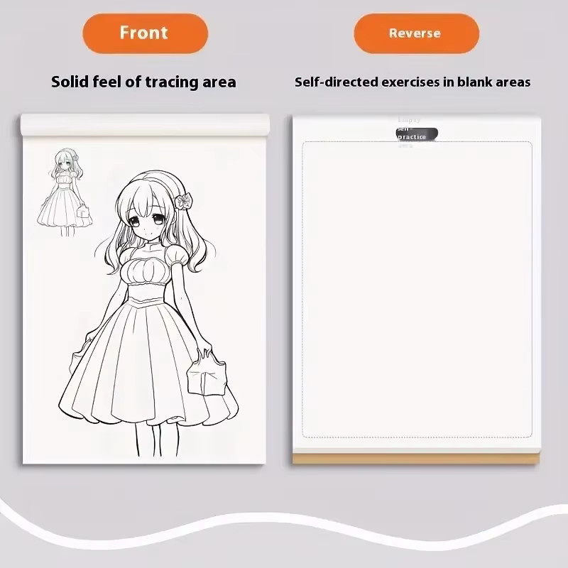 Anime-Charakter-Linienkunst-Zeichenbuch für Anfänger mit 48 Seiten zum Nachzeichnen und Üben der Maltechnik - Bild 2