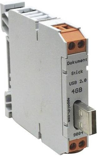 Appoldt USB-Stick für Hutschiene USB 2.0 mit 4 GB Speicherplatz, Farbe Grau, Schutzart IP54 - Bild 1