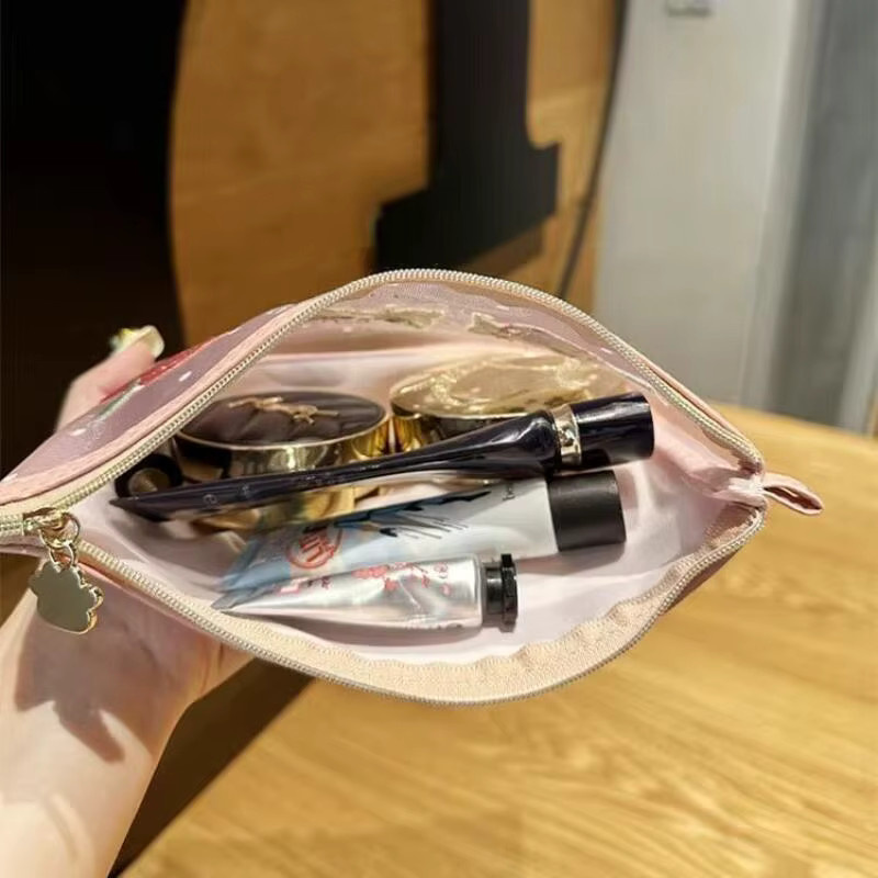Mofusand transparente Make-up-Tasche mit Cartoon-Motiv von Bandai, bestickte Aufbewahrungstasche für Reisen und Kosmetik - Bild 2
