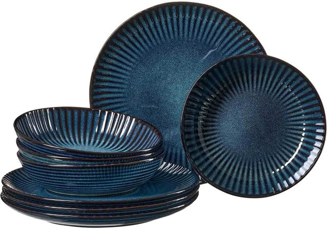 Ritzenhoff & Breker Tafelservice Milla 8er Set aus Keramik in Blau - Bild 1