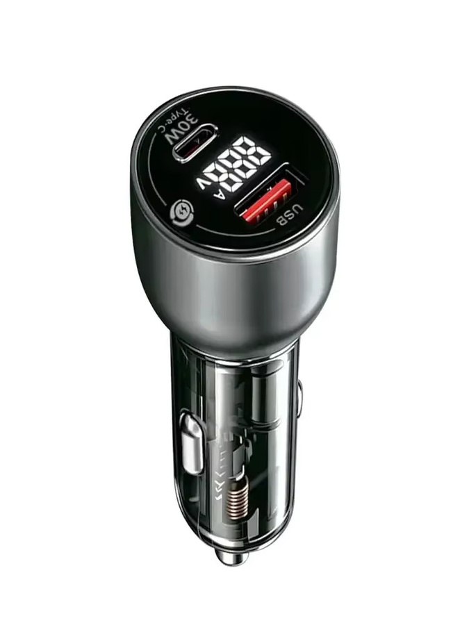 Kebidumei USB-Autoladegerät mit 2 Ports und Digitalanzeige, 55W Schnellladeadapter mit PD 30W, Schwarz - Bild 6