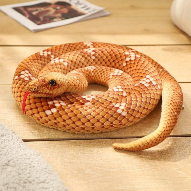 Yiran toy Simulation Boa Schlange Plüschtier, Braun Orange Grün, ab 14 Jahren - Bild 1