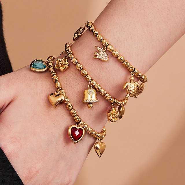 Nivora Armband Edelstahl, Perle, Kristall, Gold, Damen - Bild 1