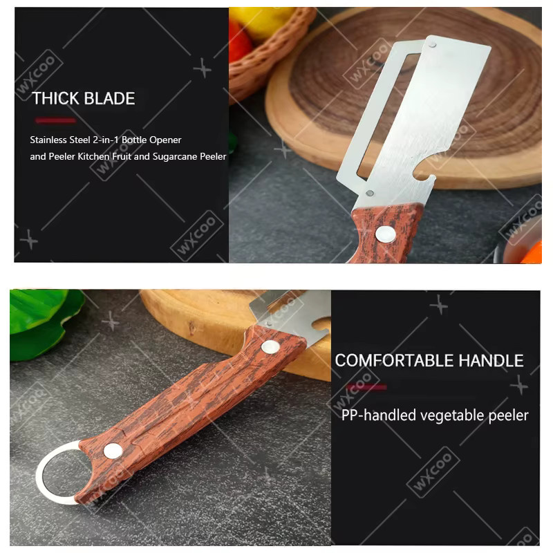 WXCOO Zuckerrohrschäler mit verstärkter Klinge, multifunktionaler Obst- und Gemüseschäler, braun - Bild 5