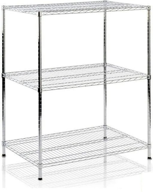 KARAT Gitterregal Everest verchromt mit 3 Böden, B/T/H: 60 x 35 x 90 cm - Bild 1