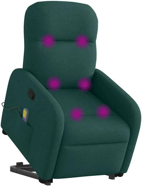 vidaXL Massagesessel mit Aufstehhilfe in Dunkelgrün aus Stoff - Bild 1