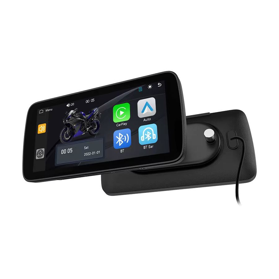 EKIY Tragbares digitales Motorrad-Armaturenbrett mit 6,25 Zoll GPS-Navigation, abnehmbarem Bildschirm, drahtlosem CarPlay und Android Auto sowie TPMS in Schwarz - Bild 7