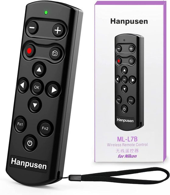 HANPUSEN Bluetooth-Funkkamerafernbedienung in Schwarz für Nikon Zfc Z30 Z5 Z7II Z6III Z50 COOLPIX P1000 P950 A1000 B600 als Ersatz für Nikon ML-L7 - Bild 1