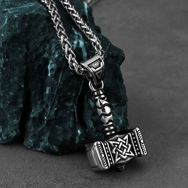 Anhänger Mjölnir, 316L Edelstahl, Silber, Herren - Bild 1