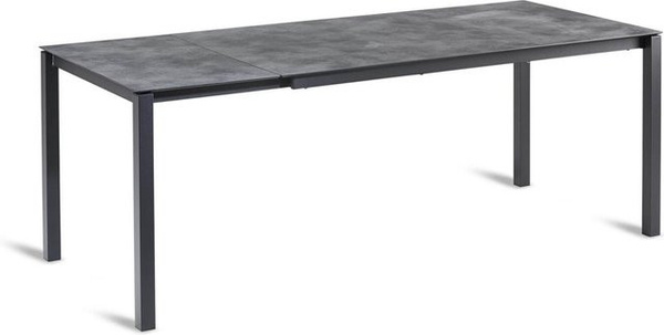 Barths Ausziehtisch Palazzo in Anthrazit mit Metallgestell, Rechteckig, B/T/H: 200 x 90 x 75 cm