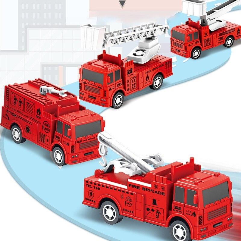 Yiran toy Feuerwehr Rückstoß-LKW Spielzeugauto 4-teiliges Set - Bild 4