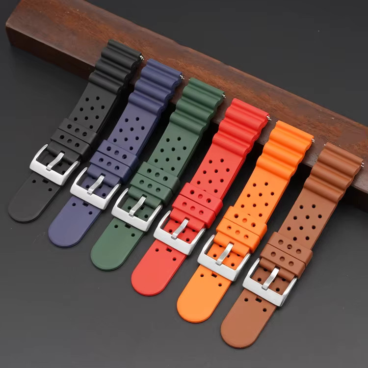 strapfreak Uhrenarmband Fluorkautschuk, Schwarz, Herren - Bild 2